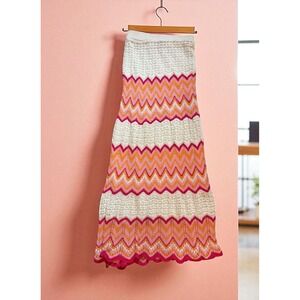 Petal and Pup Maxi Skirt Crocheted Colorful Boho Bohemian‎ Beach Women Size 8
